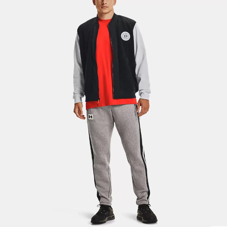 Under Armour Lamb Wool Splicing Contrast Logo Fleece Training Jacket Men Outerwear Black 1366300-001