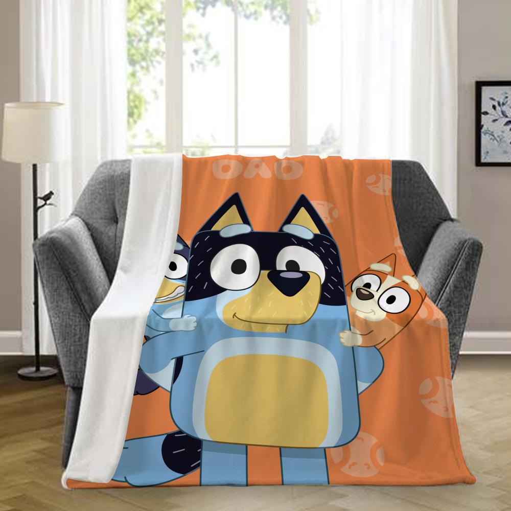 B-bluey-y Nadýchaná deka Estetická Přenosná Domů Cestování Kempování Pohovka Piknik Silná Teplá Flanelová deka