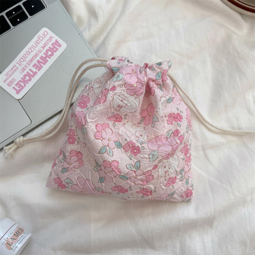 Cute Bear Cartoon Drawstring Pocket Women Drawstring Bags Cosmetic Bag Makeup Bag Large Capacity Coin Purse Coin Pouch