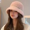 Fisherman Hat Women's Autumn Winter Plush Warm Basin Hat Bucket Cap