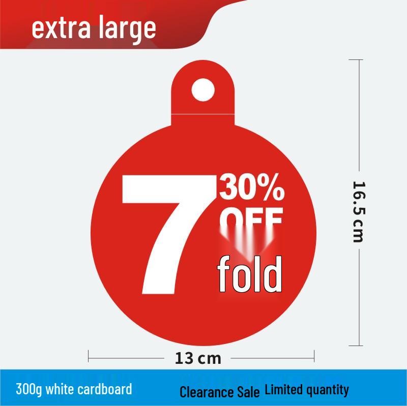 Discount Promotion Tag for Clothing & Accessories Display Stand