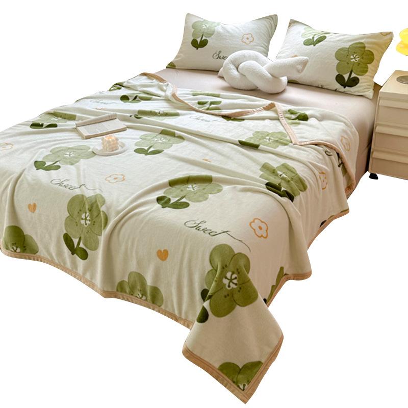 Encrypted High Weight Milk Plush Blanket, Cloud Mink Velvet Printed Cover Blanket, Can Sleep Naked Blanket