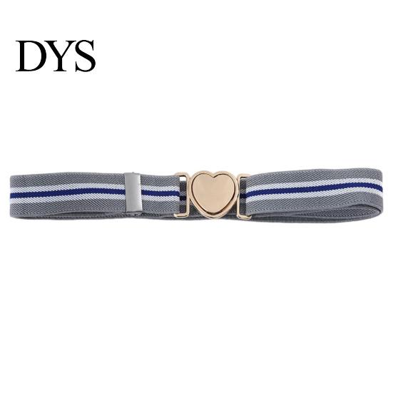 Women Waistband Unisex Belt Contrast Color Banded Metallic Heart Buckle Lightweight Girls Adjustable Elastic Band Girl Waist Strap for Parties