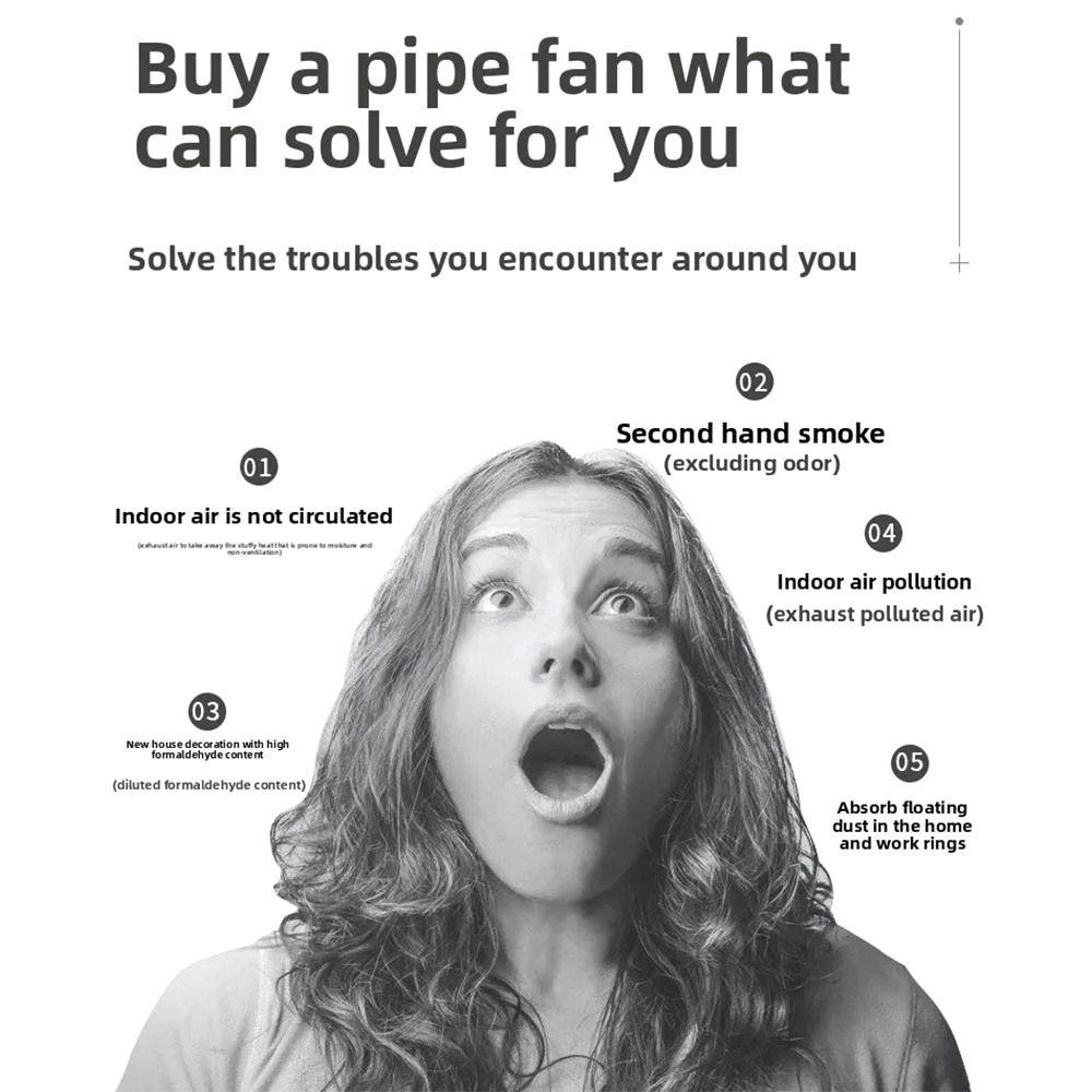 1Pcs Silent Industrial Exhaust Fans 4/6inch Air Clean Ventilator  Bathroom Kitchen Toilet Wall