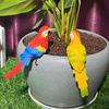 Bird Ornament Resin Scarlet Macaw Sculpture Realistic Lifelike Parrot Statue Waterproof Outdoor Garden Decoration