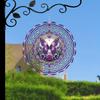 10-Inch Purple Butterfly Wind Spinner - 2D Laser-Cut Metal Garden Art with Geometric Design, 360° Rotating Hook for Indoor/Outdoor Decor