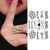 2PCS Men's and Women's Temporary Tattoos, Love and Heartbeat Designs, Waterproof and Lasting Fake Tattoo Stickers Body Art Decals