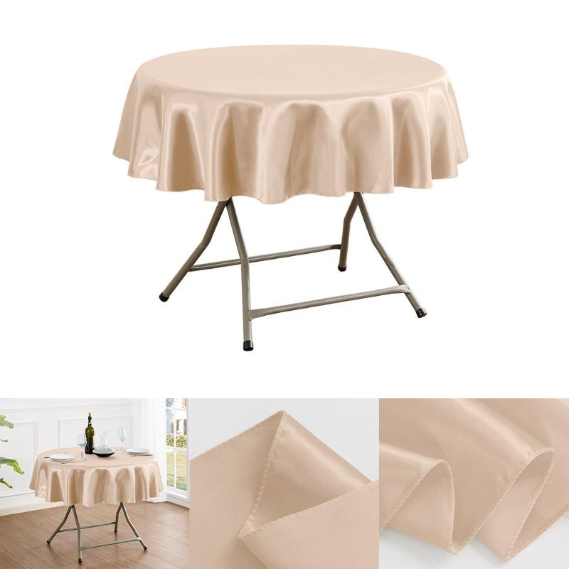 150/180/200cm Round Satin Tablecloth Bright Silk Tablecloth For Baby Shower Wedding Birthday Party Banquet Christmas Table Decor