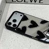 Simple Heart-shaped Pattern Multifunctional Makeup Mirror Phone Case Suitable for iPhone 17 16 15 14 13 12 11 Pro/Max/Plus