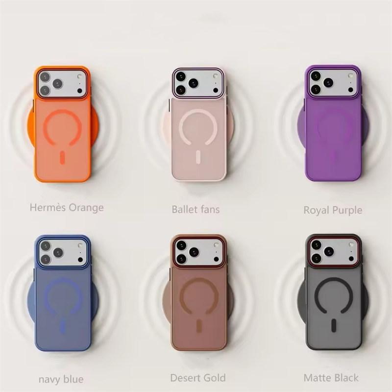 Frosted Matte Translucent Magnetic Phone Case For 17 Air 17 16 15 14 13 Pro Max For Magsafe Wireless Charge Shockproof Cover