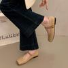  Retro Square Head Mary Jane Shoes, Shallow Mouth Soft Sole, One Word with Flat Shoes, Fattened and Widened Large Size Women's Shoes