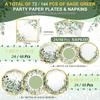 72 Pcs Sage Green Party Decorations Tableware for 24 Guests Sage Green Plates and Napkins Sets Disposable Decor Dinnerware for