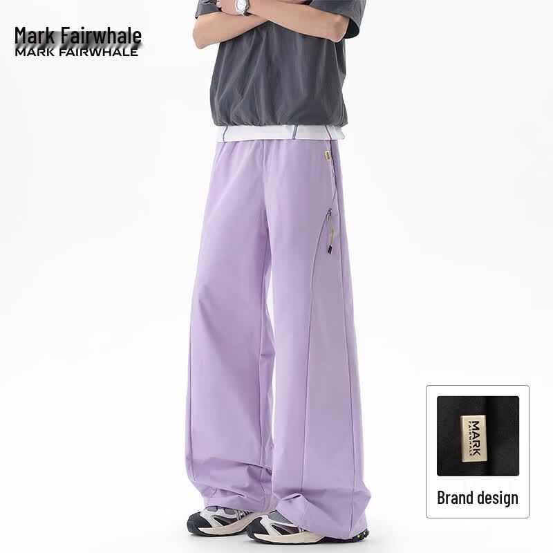 Mark Fairwhale Men s Techwear Wide-Leg Straight Casual Pants L