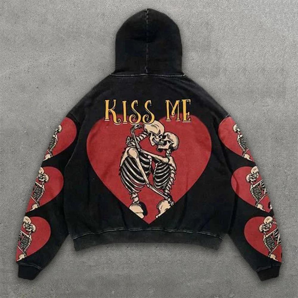 Vintage Herren- und Damen-Sweatshirt 3D Totenkopf Grafikdruck Lässiger Hoodie Herbst Übergroße Kleidung Harajuku Langarm Kinder Pullover