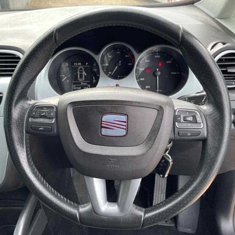 Hand-stitch Black Leather Suede Car Steering Wheel Cover Interior for SEAT Leon Alhambra Toledo Altea 2009-2012 Car Accessories