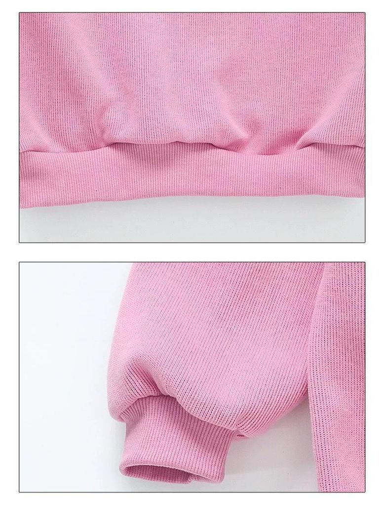 Girls' Stylish Long Sleeve Plus Velvet Sweatshirt - Korean Spring & Autumn 2026 Collection