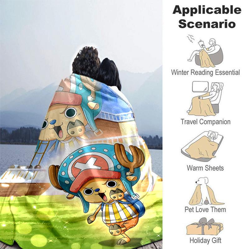 1pc One Piece Season Adventure Soft Throw Blanket Flannel All Season Light Weight Living Room/Bedroom Warm Blanket. M7270130