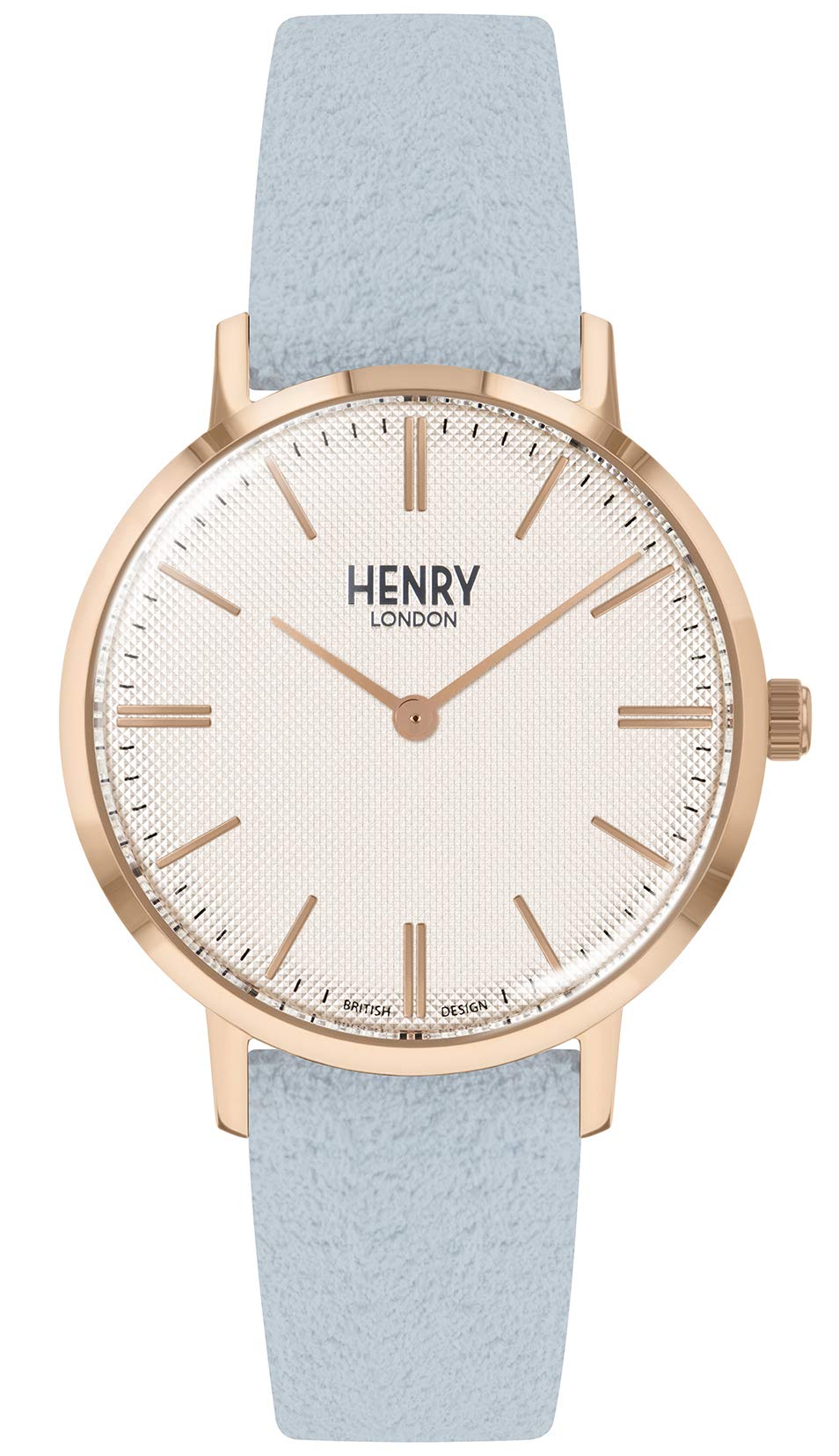 

[Henry London] Ivory Dial Stainless Steel Mineral Glass Quartz 34MM London Watch HL34-S-0344 Women s Navy