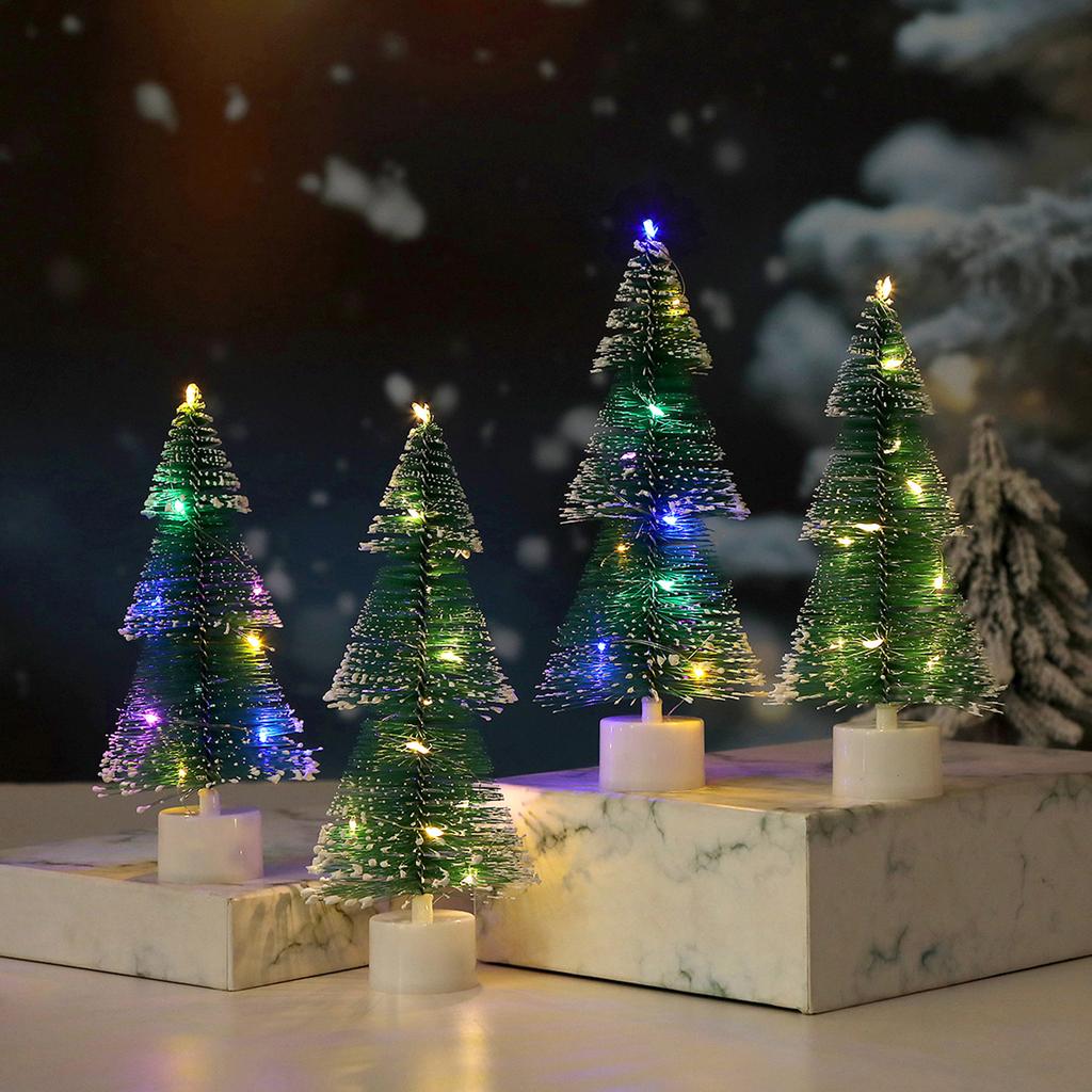 Christmas Tree With  Needles Christmas Decorations Colorful Luminous Night Light Desktop Ornaments Gifts