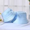 Wide Brim Round Dome Sunscreen Bucket Hat Unisex Summer Solid Color Fisherman Hat Fashion Accessories