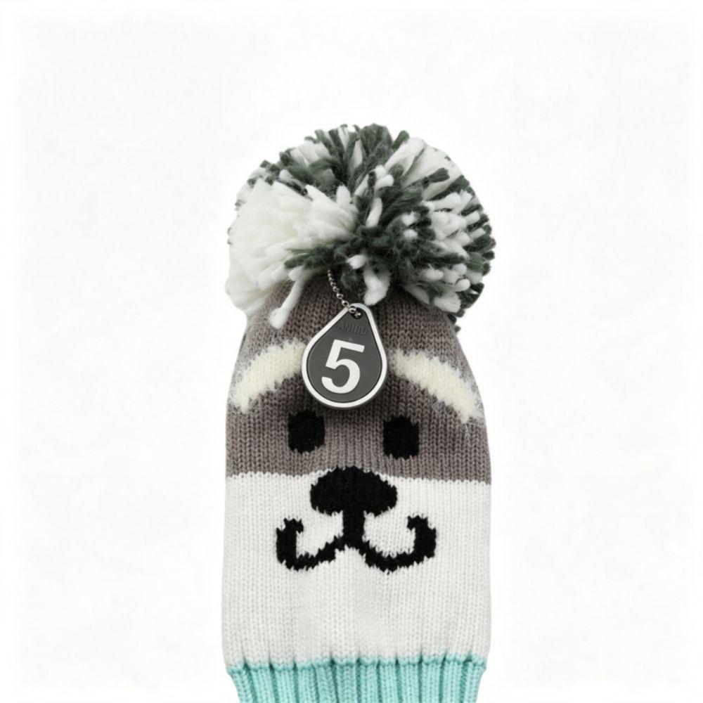 Soft and Durable Golf Club Headcover Schnauzer Designed Golf Knitted Sock Covers  for Driver