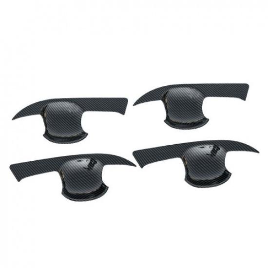 8x Carbon Fiber Car Door Handle Bowl Cup Cover Trim For Toyota Corolla -