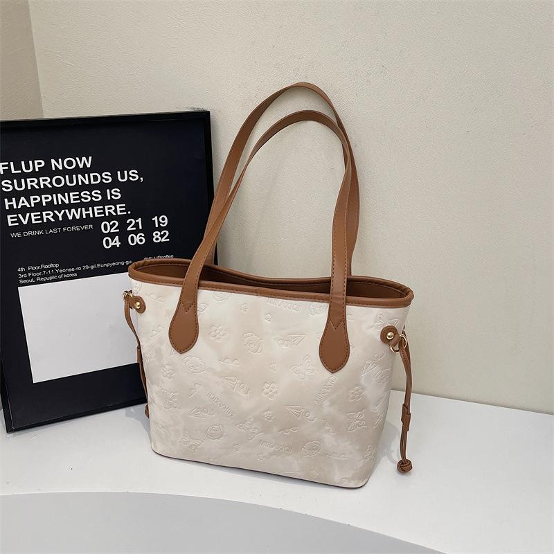 Large-capacity bag women's 2025 new high-end college student class shoulder bag women's portable commuter tote bag