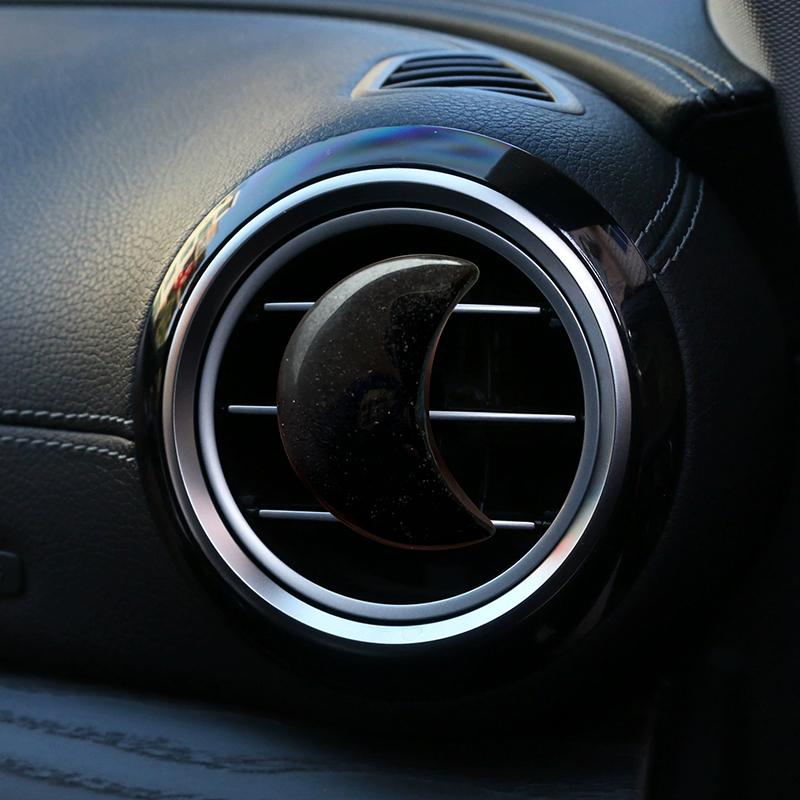 Crystal Moon Car Air Freshener Perfume Clip Women Pink Moon Interior Decoration Auto Air Conditioner Outlet Fragrance Diffuser