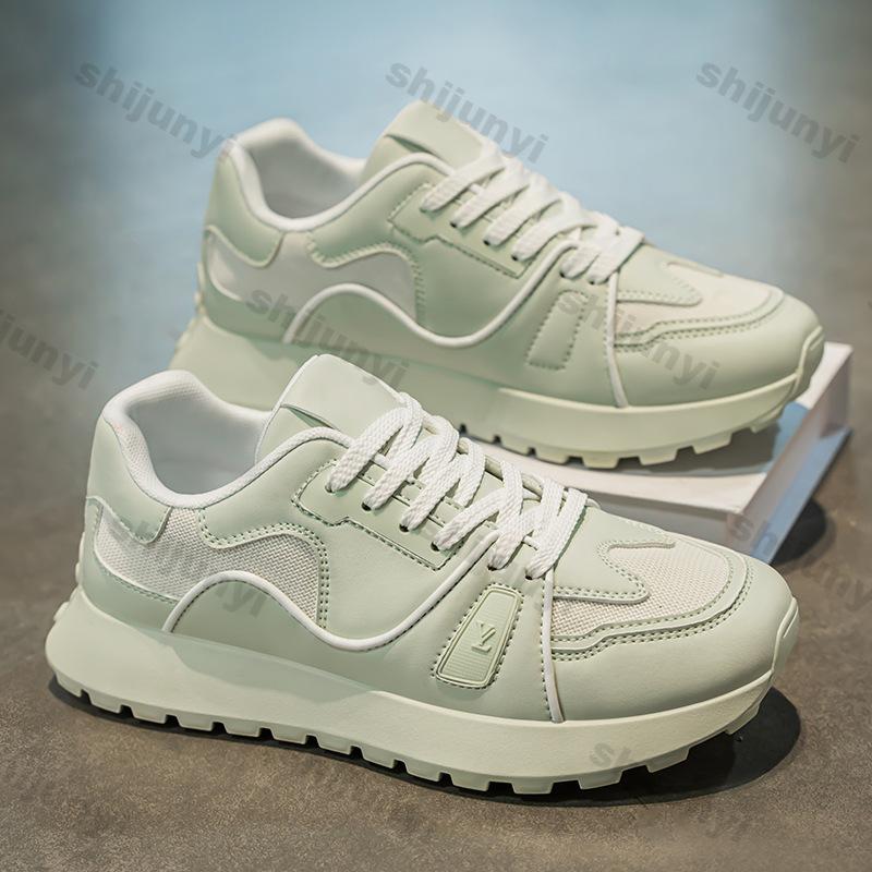 Fashion Men's White Sneakers Autumn Fashion Lace Up Outdoor Casual Shoes Lightweight Comfortable Mesh Breathable Non Slip Running Shoes