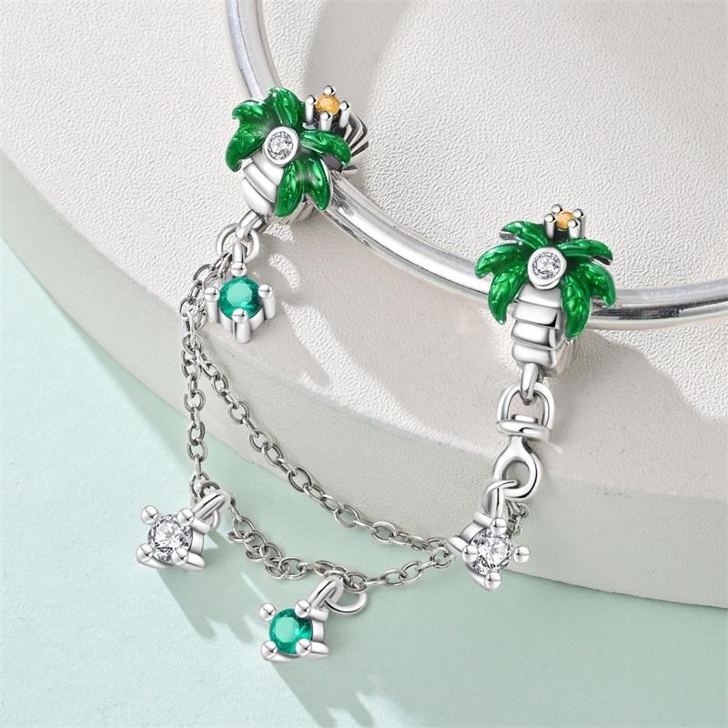 Copper Clasp Copper Cz Pave Clip Charms Daisy Beads Stopper Safety Chain Fit Original Bangle Bracelet Jewelry Clip