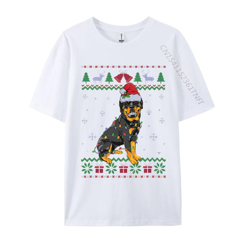 

Rottweiler Christmas Ugly Dog Lover Tshirt Gift Tee Shirts Unisex Premium Cotton Oversized Tshirts Adult S