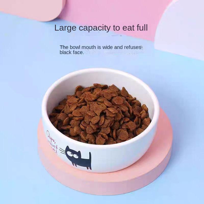 Pet Dog Cat Food Bowl Ceramics Cat Water Feeding Bowl Durable Easy To Clean Bowl Feeder Pets Dogs Cats Accessories
