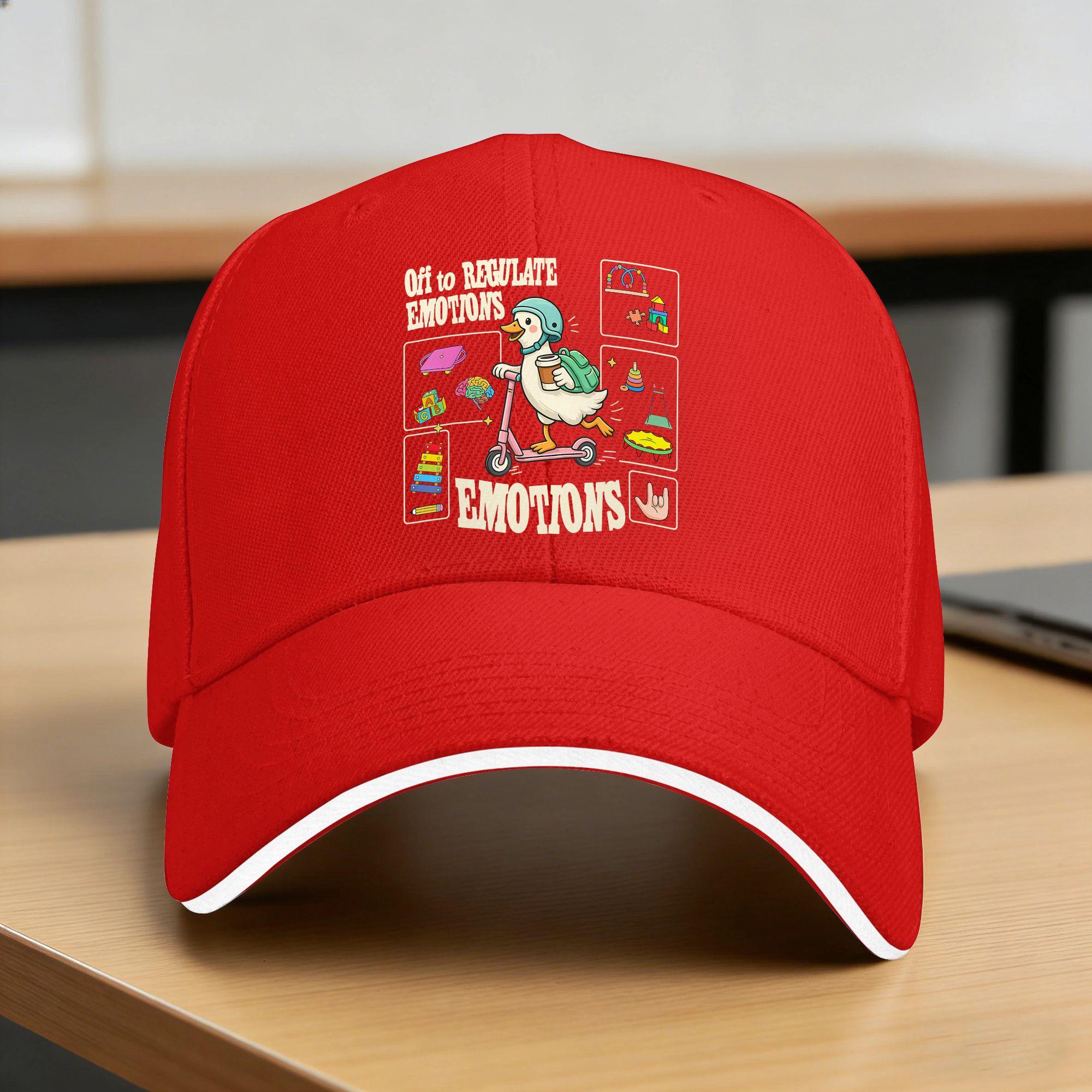 Summer Off to Regulate Emotions Funny Goose ABA Therapy Therapist Baseball Cap Fashion Sun Trucker Hat Hot Sale Baseball Caps One Size