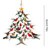 3 PCs Hummingbird Christmas Ornament Colorful Hummingbirds Tree Decor for Yard Courtyard Door Outdoor Windows Decoration