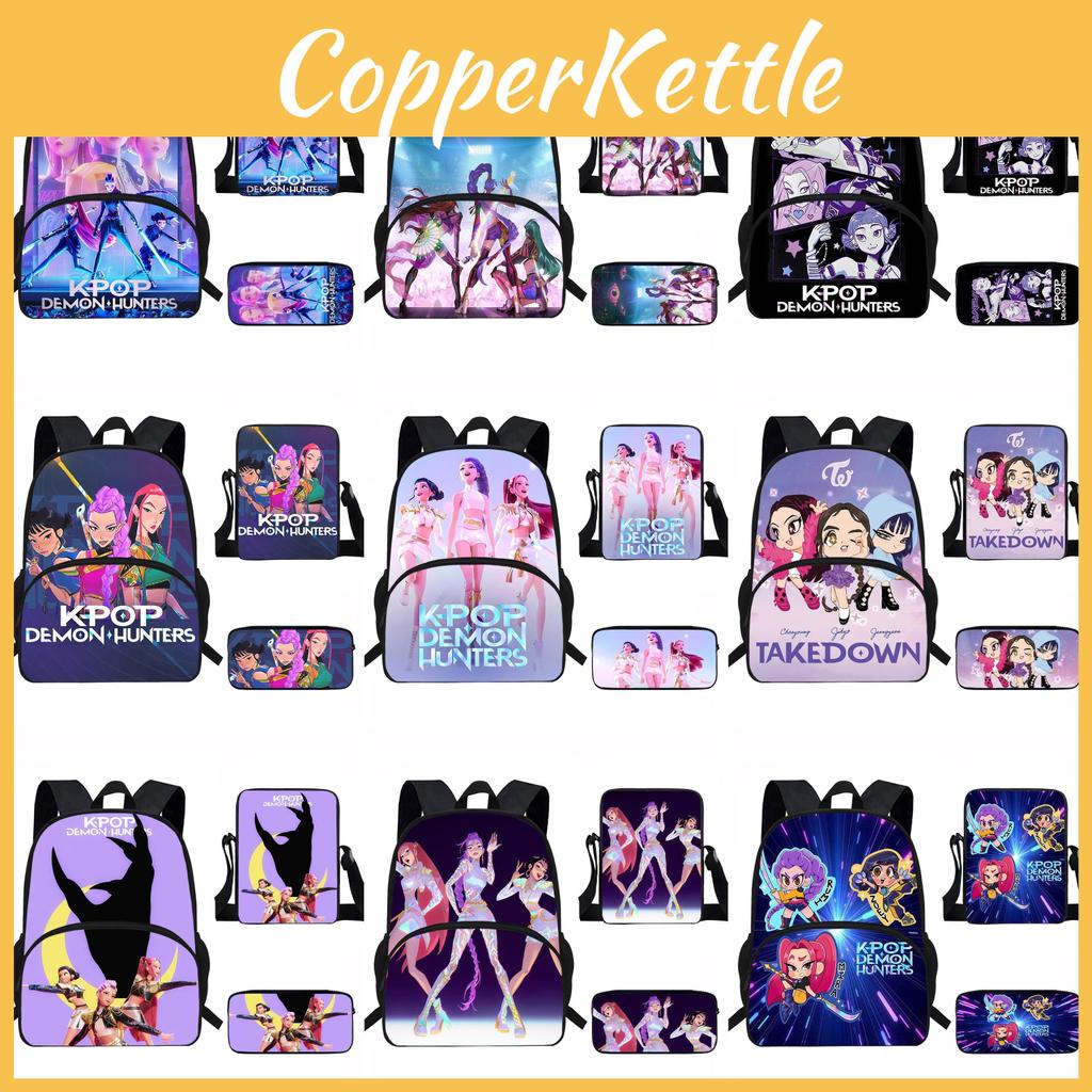 Hunters Kpop Demon Child School Backpack Set Breathable Fabric Primary Students
