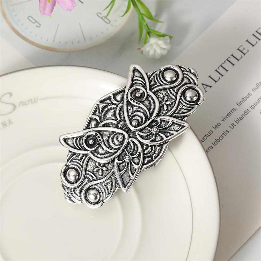 

Модная и персонализированная ретро панк заколка для волос женская металлическая геометрическая цветы листья пружинная заколка универсальные аксессуары для волос