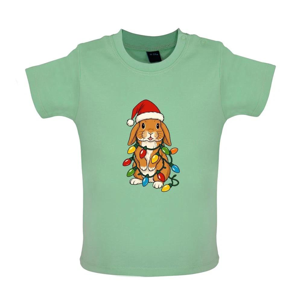 

Rabbit Christmas Lights - Baby Kids Boys Girls Unisex T-Shirt / Babygrow - Rabbits Xmas Love Cute Pet 130