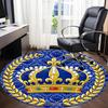 1pc Crown PrintChair Carpet for Office, Indoor Non-Slip Washable Polyester Fiber Carpet, Mat For Office, Machine Washable