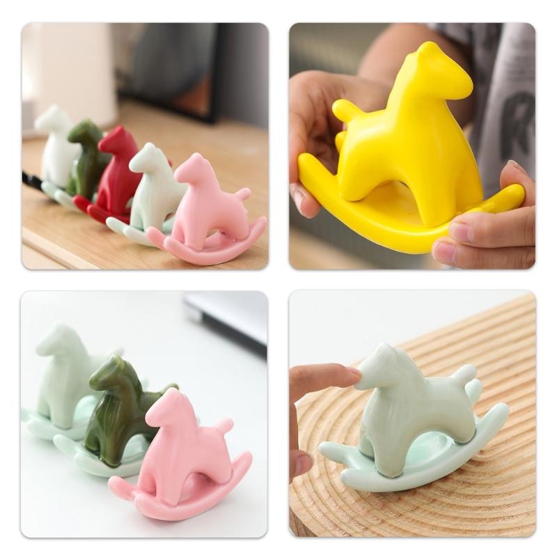 Creative Ceramic Rocking Horse Figurine Exquisited Design Animal Decoration Adds Charm To Any Room