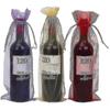 30pcs Wine Bottle Gift Pouch With Drawstring. Organza. 5.3 * 14.7 Inches