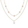 Adjustable Blossoms Necklace With Imitation Pearls Detail Sturdy Copper Chain For Casual Or Formal