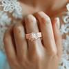 Women's Khaki Silicone Butterfly Ring with Cut CZ Hypoallergenic Comfortable Fashionable Stackable Ring for Daily Wear