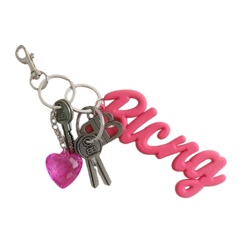 Portachiavi Charm Borsa Lettera in Silicone Ciondolo Cuore Ciondolo Decorativo Borsa Lettera Adatto per Scambio di Regali Romantici