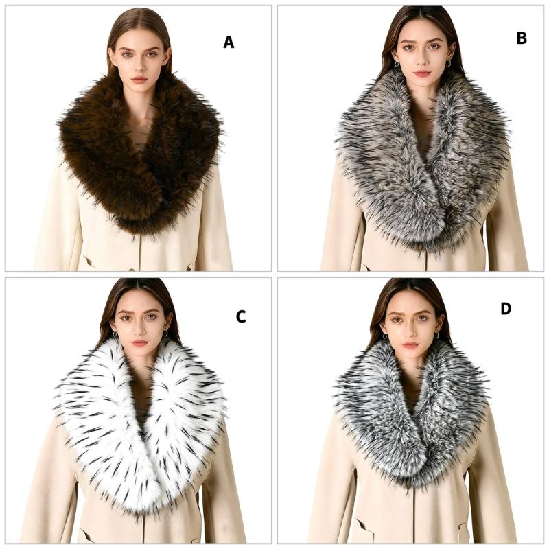 Soft Collar Winter Scarf Warm Plush Shawl For Women Men Lightweight Polyester Cold Weather Accessory