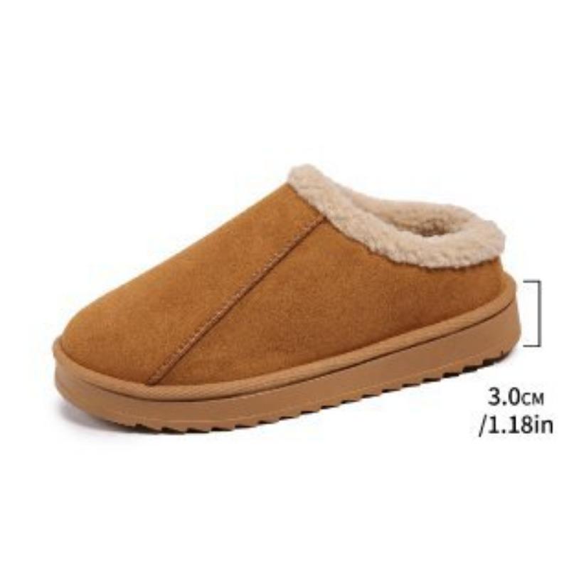 Women's Padded Lining Soft Thick Bottom Heightening Outdoor Thickening Warm Lightweight Comfortable Stirrups Ground Cotton Shoes Snow Boots Slippers