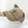 Cute Cat Ears Baseball Cap Breathable Duck Tongue Cap Fashion Sunshade Cap with Sunglasses  Travel