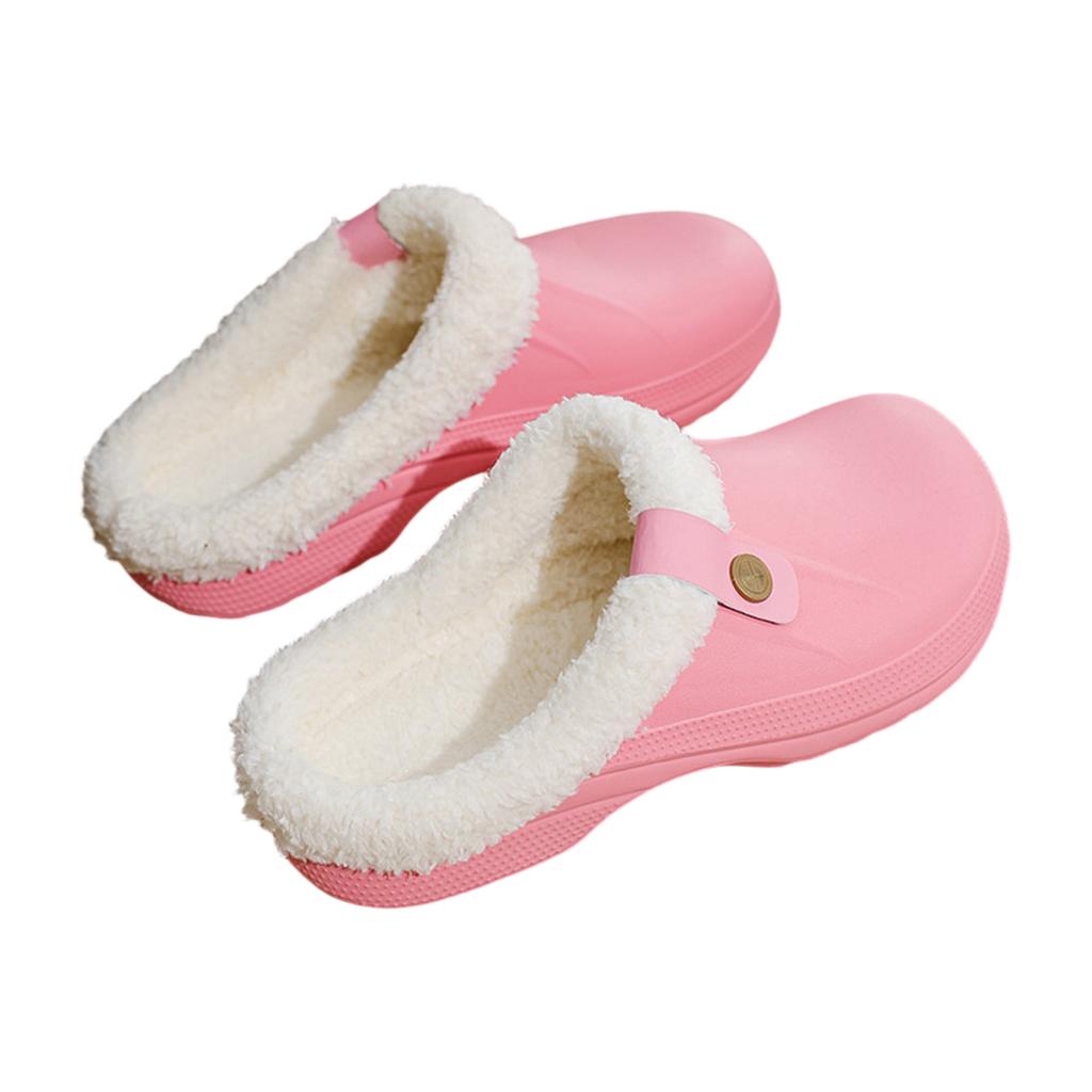 Damskie Kapcie Zimowe Damskie Kapcie z Antypoślizgową Twardą Podeszwą i Ciepłym Futerkiem Wełnianym Komfortowe Wewnętrzne