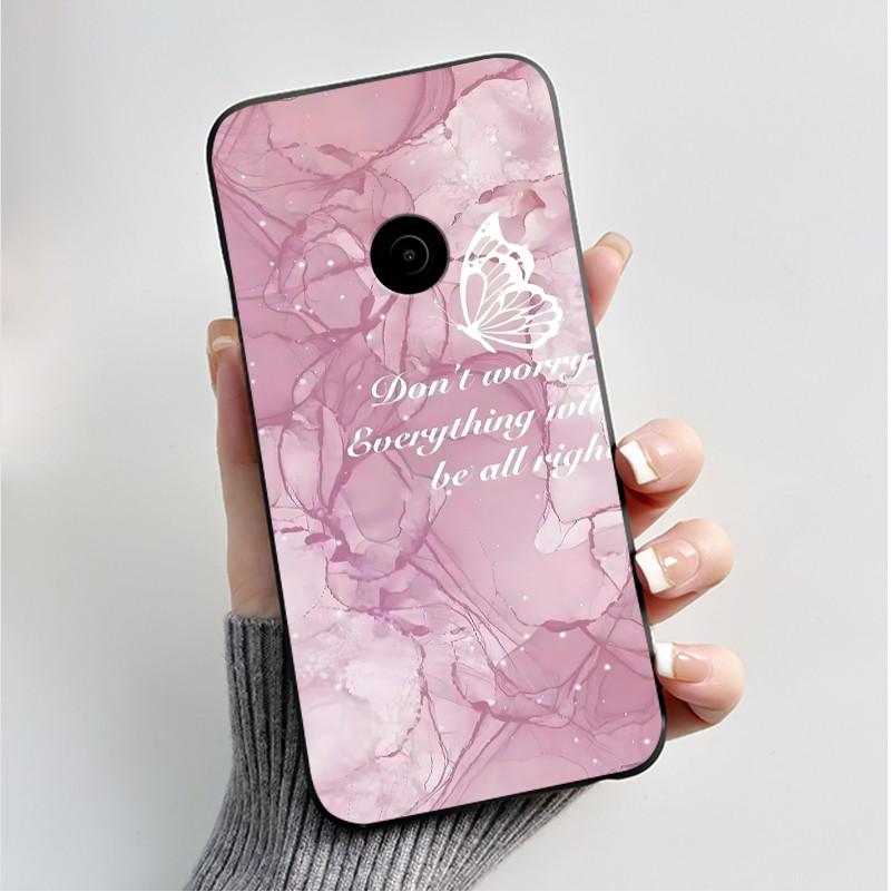 Θήκη Κινητού με Σχέδιο Για Nokia 110 4G 2023 Fundas Coque Μαύρο Κάλυμμα από Μαλακή Σιλικόνη Χαριτωμένο Κάλυμμα με Σχέδιο Λουλουδιών Καρτούν Capa