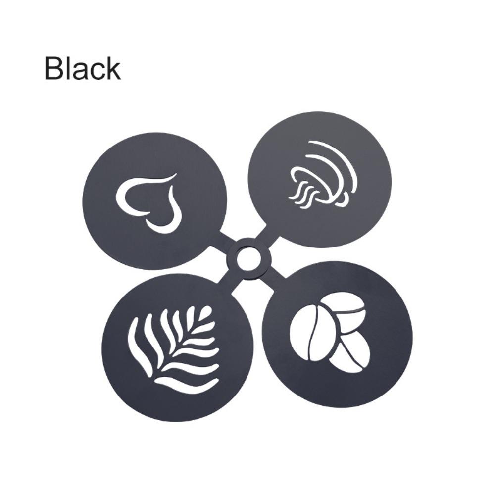 4pcs Reusable Coffee Latte Art Mold Gold/black Coffee Art Template Latte Coffee Stencil Bread