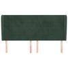 3118025 vidaXL Tête de lit avec oreilles Vert foncé 203x23x118-128 cm Velours